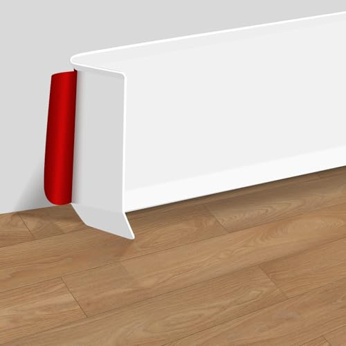 Rodapies Autoadhesivo 10cm PVC Blanco Zócalos Autoadhesivos para Pared y Zócalo Cocina Impermeable, Antigrasa, Antiarañazos, Adhesivo Sin Residuos, Corte Sencillo y Montaje DIY
