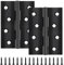 Yeepeo 2 Stück Scharniere Klappbar 100mm × 70mm, Schwarz Edelstahl Scharnier Klavierband Scharnieren Klein Scharnierband, Türscharnier für Türen Fenster Schränke mit 16 Stück Schrauben
