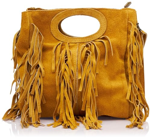 ZITHA Bolso con Flecos, Mujer Shopper, Amarillo_1, Einheitsgröße