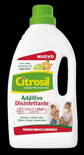 Citrosil - Additivo Disinfettante Liquido per Lavatrice e Bucato a Mano, con Vere Essenze di Agrumi, Azione Igienizzante e Disinfettante, Adatto per Capi Bianchi e Colorati, 1000 ml