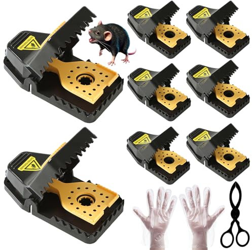 Tapetteà Souris, Tiege a Rat Rapidement et efficacement piège à Souris [2025 Nouveau] piège à Rat Intérieur et extérieur Réutilisable tapetteà Rat, piege Souris Utilisé Partout 9jeux (2L+6s+1*Clip)