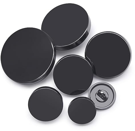Jamsinmu 36 st metallknappar, runda formade syknappar, metall, platta knappar, skjorta, byxor, knappar, rund JS002-Gun MIX