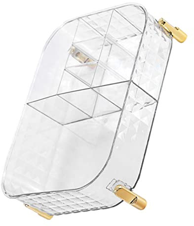 Yardenfun Caja Organizadora de Maquillaje Transparente de Organizador de Cosméticos Material Abs Diseño Práctico para Baño y Tocador para Lápices Labiales y Lociones