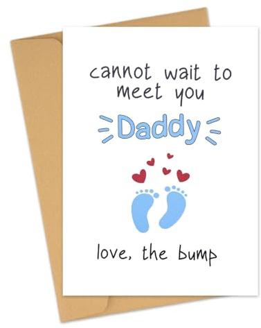 YangQian Birthday Christmas Gifts for New Dad To Be Card Gift for Husband Soon to Be Dad Gifts from Wife Pregnancy Announcement Gift Idea Cannot Wait to Meet You Daddy Card from Bump