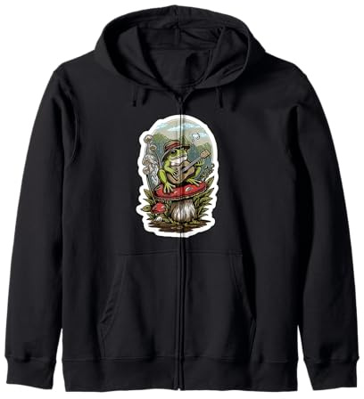 Camiseta de Rana caprichosa - Arte de Hongos Fairycore Forest Mushroom Art Sudadera con Capucha