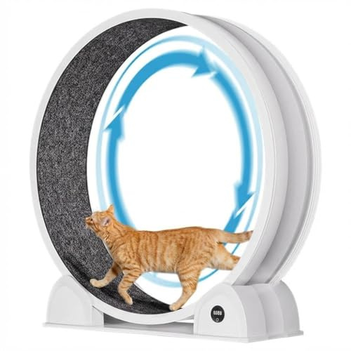 ABS Digital Display High-End Cat Exercise Wheel for Indoor Cats, Silent Plastic Cat Running Treadmill, Large Size Cat Fitness Roller, Indoor Cat Trolley on Wheels, Quiet Cat Exercise Wheel