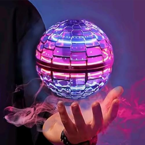 JODH Flying Orb Ball Toy, Magic Flying ball,LED Hover Spinner Boomerang Ball, Hand Controlled Mini Flying Drone with RGB Lights, Indoor Outdoor Gift for Boys Girls Ages 1-16 (Blue)