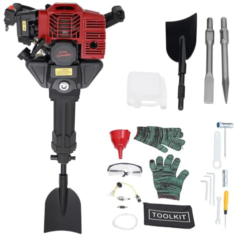 CHIMHOON 52 CC rivningshammare bensin, 1,9 kW, 2-takts bensinspade med 3 mejslar