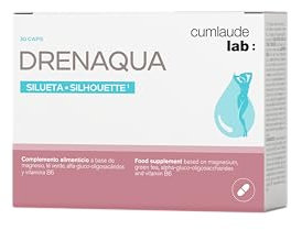 CUMLAUDE Drenaqua - Complemento Alimenticio Diurético Para La Retención De Líquidos - Con Té Verde, Prebióticos, Magnesio Y Vitamina B6 - 30 Cápsulas, 19 g