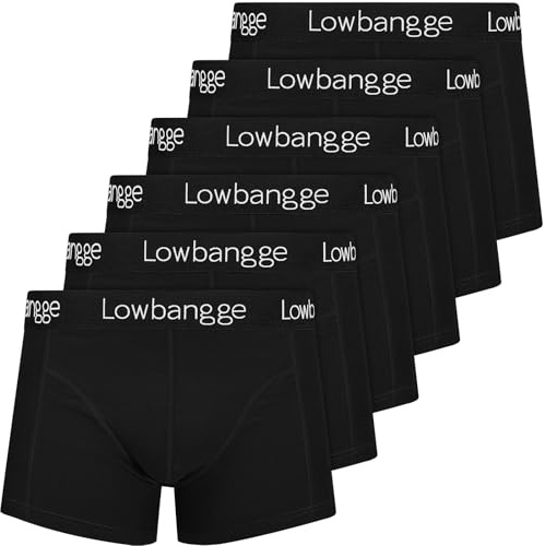 Lowbangge Boxershorts för män, 4-pack utan skrapande lappar, kalsonger, retroshorts, bomull