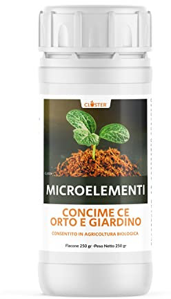 CLOSTER Microelementi 250 ML - Concime Liquido Universale e Fertilizzante Piante - rimedio naturale contro le Carenze di Ferro Manganese Boro Zinco Rame Molibdeno per la Sana Crescita delle Piante
