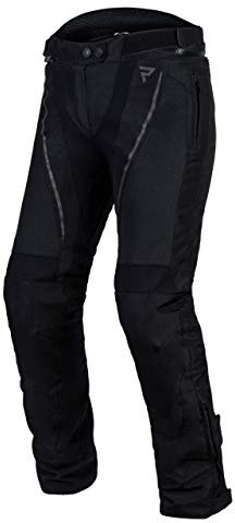 REBELHORN Flux Pantaloni Moto in Tessuto per Donna Protezioni Ginocchia L-XTR Membrana Ventilazione Pannelli Antiscivolo 2 Tasche Elementi Riflettenti