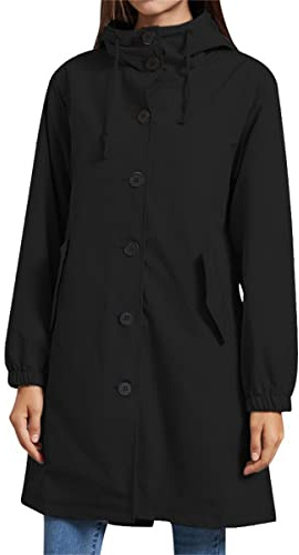 YFFUSHI Women Waterproof Long Sleeves Jacket Ladies Windproof Lightweight Trench Raincoat
