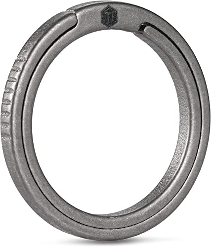 KeyUnity llavero plano de aleación de titanio, anillo dividido de empuje lateral Fácil acceso a llaves mosquetón(Hay muchas variantes, el número de llaveros se basa en la imagen principal)