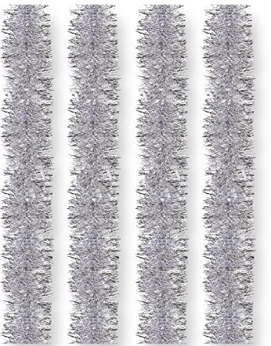 AKH® Metallic Tinsel Garland | 5m Length | Christmas Tree Decoration