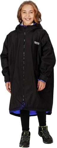 Regatta Kids Junior Waterproof Changing Robe, Borg Lined Changing Robe with Hood - Perfect for Outdoor Water Activities