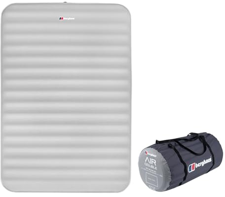 Berghaus Air 10 Double Self Inflating Camping Mat with Carry Bag and Repair Kit, Air Bed for 2 People, Compact Air Mattress, Camping Equipment (Grey)