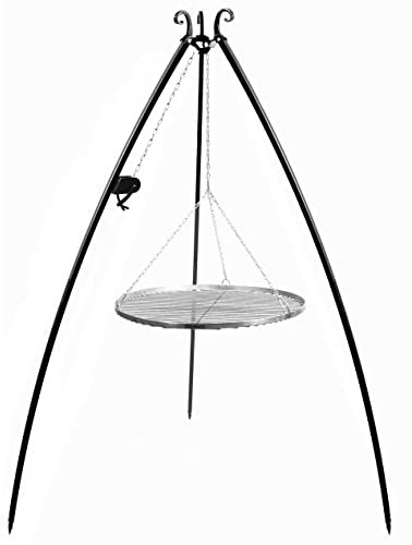 GMD Living Schwenkgrill GLOGAU 200 cm inkl. Grillrost aus Edelstahl + Kurbel, Größe:Grillrost Ø50 cm