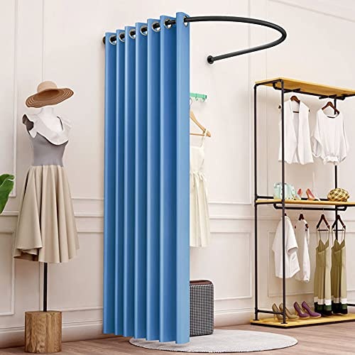 Mobile Dressing Changing Room U-Type Track Locker Room Wall-Mounted Fitting Room Simple Sun Shade for Office Outdoor Activities (Color 2 100X95CM)