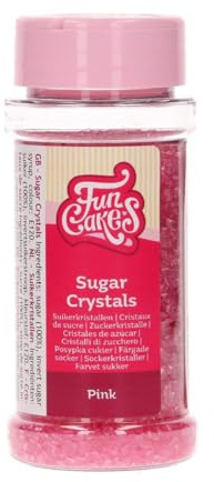 FunCakes Sugar Crystals -Rose-: Saupoudrage pour gâteaux, excellent goût, parfait pour la décoration de gâteaux, saupoudrage pour cupcakes. 80 g.