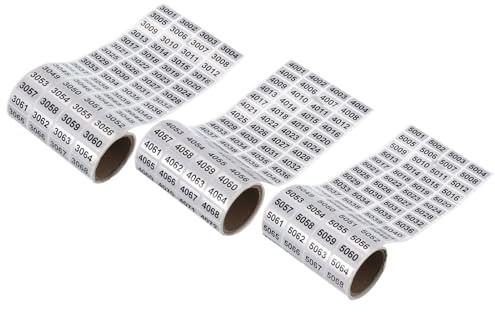 QUARKZMAN Etichette Numerate Consecutive, da 3001 a 4000, da 4001 a 5000, da 5001 a 6000, Numeri per l'Inventario di Ufficio e Magazzino, Totale 3000 Pezzi