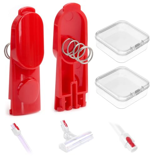 2 Botón de Repuesto para Aspiradora V10, Botones Rojos Duraderos y Fáciles de Instalar, Compatible con Dyson Modelos V6 V7 V8 V10 V11 V15, Accesorios de Alta Eficiencia para Aspiradoras