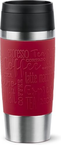 Tefal Travel Mug Classic red 0.36L, Comfort Screw Lid, Quick Press, Soft-Touch Sleeve, Travel-Ready, Reusable, 100% Leak-Proof, Keeps Drinks Cold (8 hrs) and Hot (4 hrs), 360° Drinking, N2020410