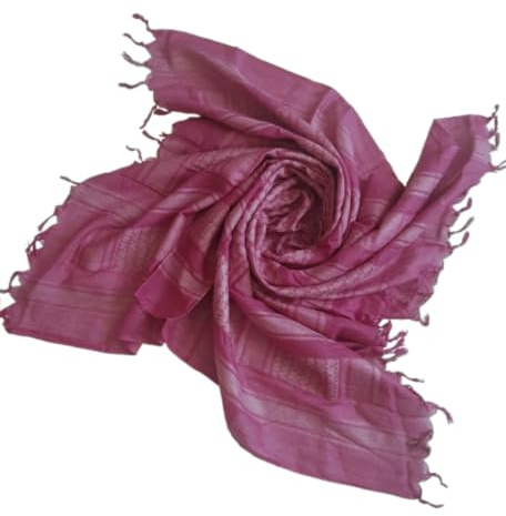 MILSPEC SURPLUS Shemagh Scarf Cotton Arab Head Cover Desert Palestinian Keffiyeh Tactical Army Scarf Hand Made (Plain Dark Pink)