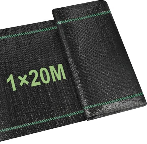 Cieex Unkrautvlies Wasserdurchlässig, Gartenvlies Unkrautfolie mit UV-Schutz, Bändchengewebe Reißfest Fabric 70g/m², Unkrautgewebe für Hochbeet, Garten, Unkrautvlies Wurzelschutz 1m x 20m