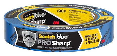 ScotchBlue PROSharp Painter's Tape 1 Inch Wide (0.94 in x 60 yd) 1 Roll Blue Tape Protects Surfaces and Removes Easily, Edge-Lock Tape for Indoor and Outdoor Use (2093+-24EC)