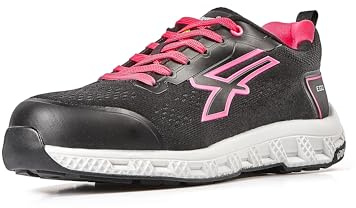 U-Power Skyddsskor Arbetssko Röd Ego Maya-modell ESD S1PS Hi HRO FO SR Artikel: RE20046, Svart Fuchsia, 39 EU
