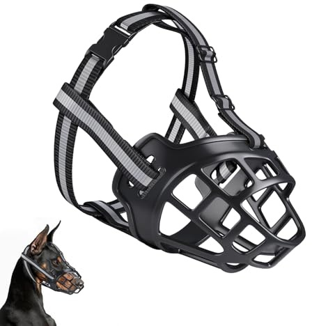 Quvxzy Muselière pour Chien, Musoliaire Taille 3, Anti Aboiement, Museliere Chien pour Petits, Moyens et Grands avec Sangles Réglables, Mieux Prévenir Les Morsures