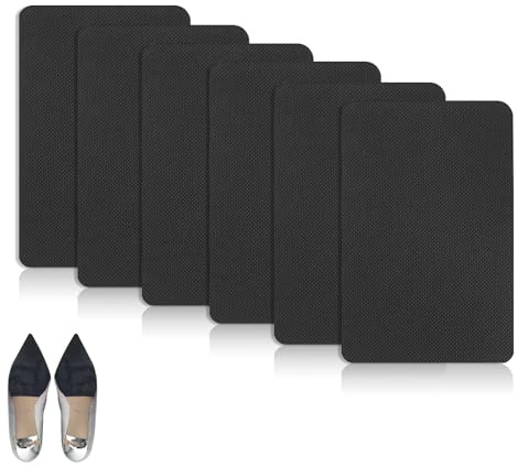 LCFVOFU 6 Pcs Black Enhanced Cuttable Rubber Grip Tape, Ultra-Thin Non Slip Tape, Strong Adhesive Anti Slip Pads for Handles Floor Furniture Crafts Diy
