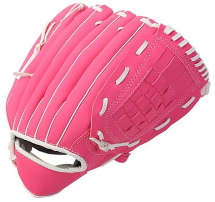 Fesjoy Ungdomsbaseballhandske Långvarig Mjuk Ludd Vänsterhandsbasebollövningshandske för Barn Ungdom Vuxna 10,5/11,5/12, Tum Blå/brun & Svart/rosaröd (10,5 tum)