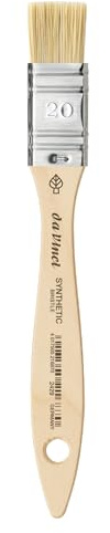 da Vinci, SYNTHETIC BRISTLE, artist's bristle brush, elastic synthetic bristles, for acrylic, oil & tempera, paper, canvas, wood & textiles, wooden handle, vegan, made in Germany, broad, size 20