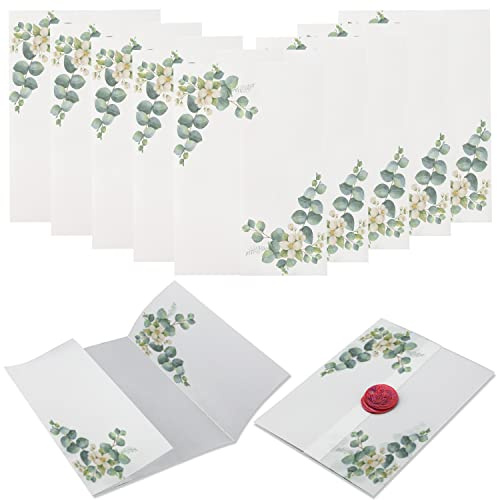 50pcs Vellum Paper for Invitations, 5x7inch Pre-Folded Translucent Vellum Jacket with Elegant Leaves Flowers Pattern Vellum Wrap Jackets for Wedding Invitations Baby Shower Birthday Invitations