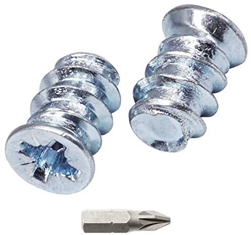 SKIR'CO (50 Stück) Verzinkte Euroschrauben 5,8 x 9 mm, Schrauben für Schubladenführungen, flacher Senkkopf, Scharnierschrauben