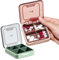 2 Piezas Pastillero Portátil de Viaje, Pastilleros de Plástico con 4 Compartimentos, Caja de Pastillas, Mini Píldoras Estuche, Pastillero Pequeño con 4 Compartimentos, Organizador de Pastillero