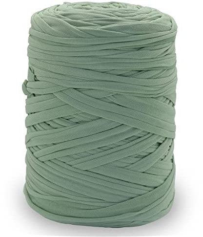 NOTIONSLAND 400 g T-Shirt-Garn, Strickgarn, Stoff, Häkelgarn für Tasche, Korb, Decke, Heimdekoration – hellgrüne einfarbige Garne