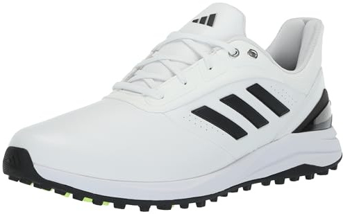 adidas Men's Solarmotion Spikeless Lighstrike 24 Golf Shoes, Footwear White/Core Black/Green Spark, 10