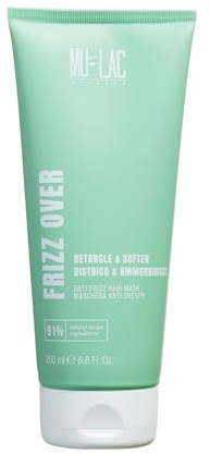 MULAC | FRIZZ OVER - Maschera Capelli Anticrespo ad Azione Districante, Latte di Cocco e Avocado, per Capelli Danneggiati e Crespi, Formula Vegan, 250ml