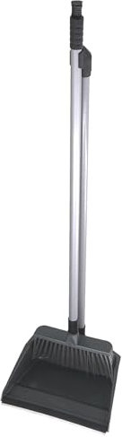 HAC24 Juego de escoba y recogedor (2 piezas, mango largo, pala con borde de goma, plástico)