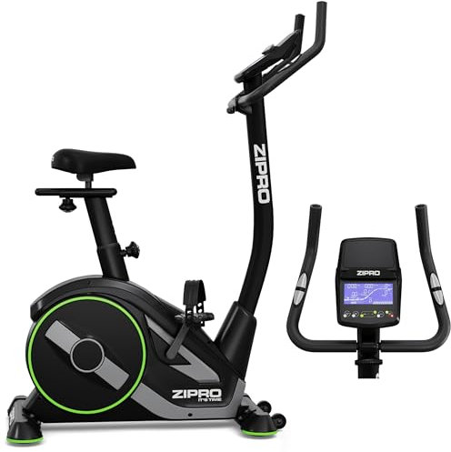 ZIPRO RAVE Heimtrainer Fahrrad - 32-Stufen-Widerstand, Herzfrequenzsensor, 11 Trainingsprogramme, Verstellbare Sitz- und Lenkerposition, Bluetooth-Konnektivität, Ergometer, Ideal für Cardio & Fitness