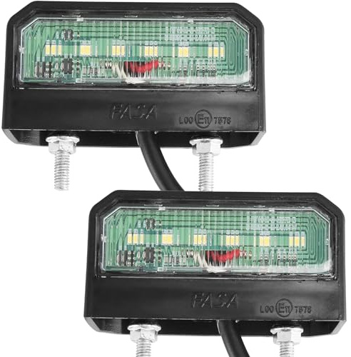 ETUKER 2 x LED-registreringsskyltbelysning vit 12 v 24 v vattentät Emark Lights för släpvagn husbil skåpbil