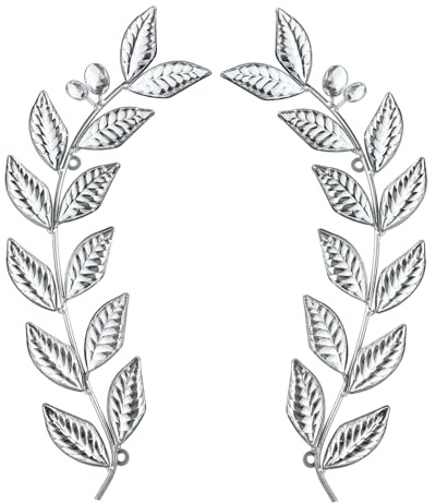 Knitgrip 2 Pcs Silver Metal Leaf Wall Decor Modern Minimalist Leaf Wall Art Bling Home Decoration Classic Hanging Tree Branch Wall Sculptures for Home Living Room Bedroom Bathroom