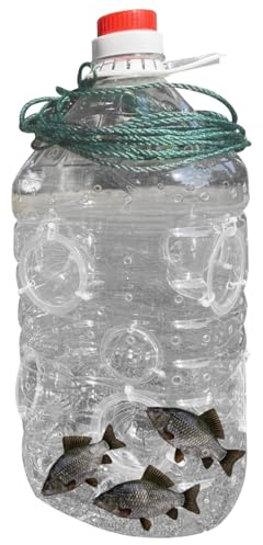 Baobiutin Minnow Trap,Minnow Traps for Bait Fish Clear Invisible Crab Trap With Carry Handle 8 Hole Stable Reusable Vertical Cylindrical Crawfish Trap,Minnow Traps for Bait Fish