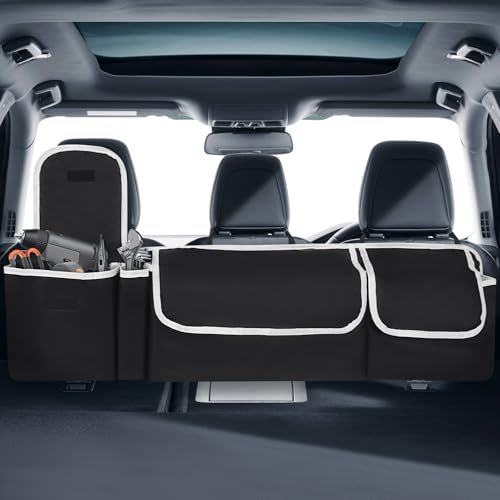 Parastar Organizer bagagliaio auto con 4 tasche in tessuto Oxford, nero, impermeabile, universale accessorio auto