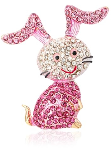 Broche de Conejo, Pascua Broche, Broche de Conejo con Diamantes de Imitación, Broches para Ropa Mujer, Broche de Conejo para Mujer, Decoración de Pascua, Regalos de Pascua para Mujeres