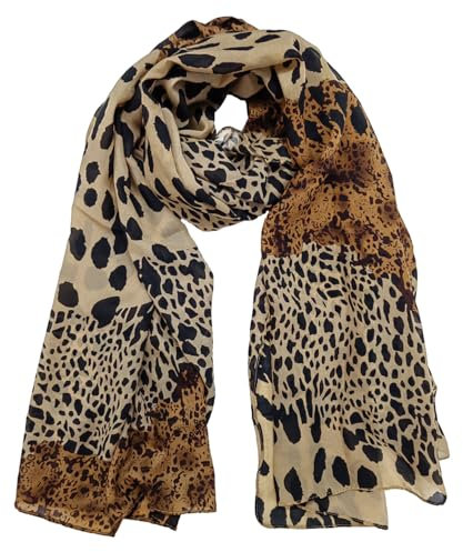 RUGBOL Schal mit Leopardenmuster, Damenschal, Damenschals & -tücher, Damenschal, 160 x 70 cm, Seidenschal, Geschenke für Damen (Stil 2)