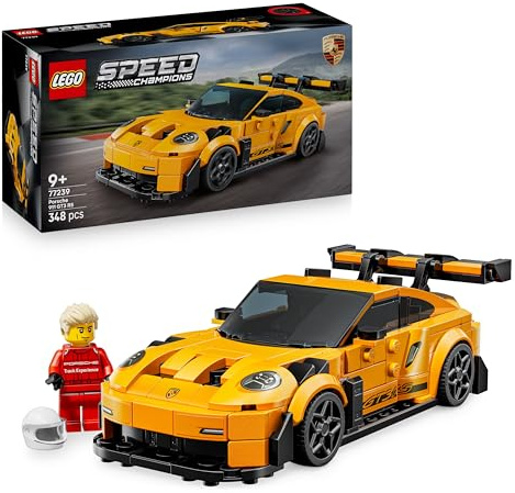 LEGO Speed Champions Porsche 911 GT3 RS Supersportwagen - Spielzeugauto mit 1 Minifigur zum Sammeln und Ausstellen - Kreatives Geschenk für Jungen, Mädchen ab 9 Jahren und Sportwagen Fans - 77239